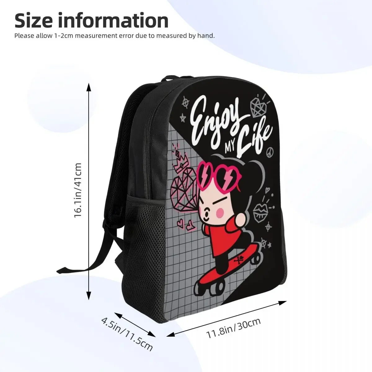 Custom P-Puccaes Anime Backpack for Men Women Waterproof College School Bag Printing Bookbag