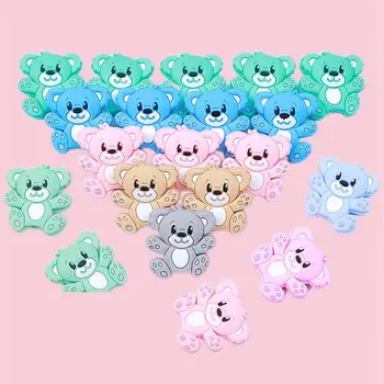 10/20 Stuks Veel Beer Baby Siliconen Kralen Cartoon Dier Siliconen Kralen Voor Fopspeen Clips Bijtring Tandjes Speelgoed Baby accessoires
