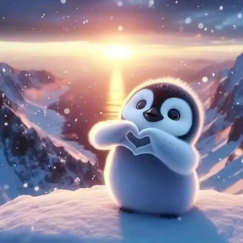 

GATYZTORY DIY Diamond Painting Penguin Animal DIY Cross Stitch Kits Embroidery Cartoon Suitable for Beginners Mosaic Handicraft