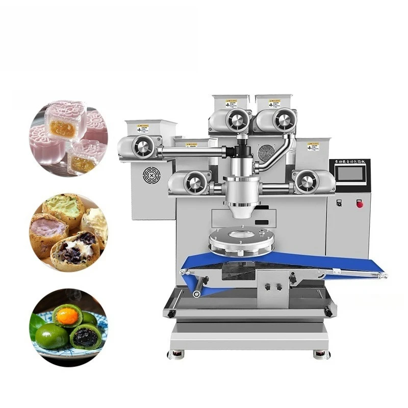 Commercial automatic mooncake production line, flowing heart mochi equipment, egg yolk filling machine