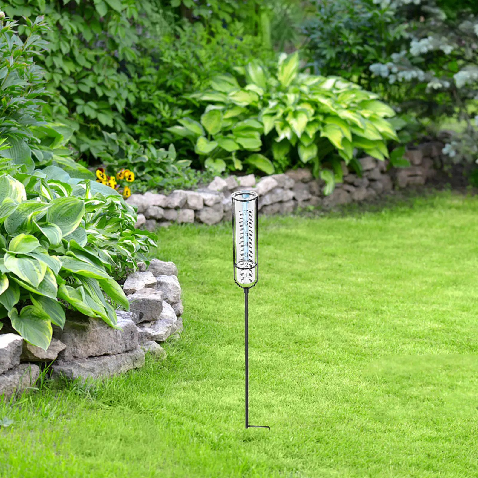 

Accurate Outdoor Rain Gauge with Metal Stake for Garden Lawn Yard Decorative Weather Measurement Tool Precision Rain Fall Gauge