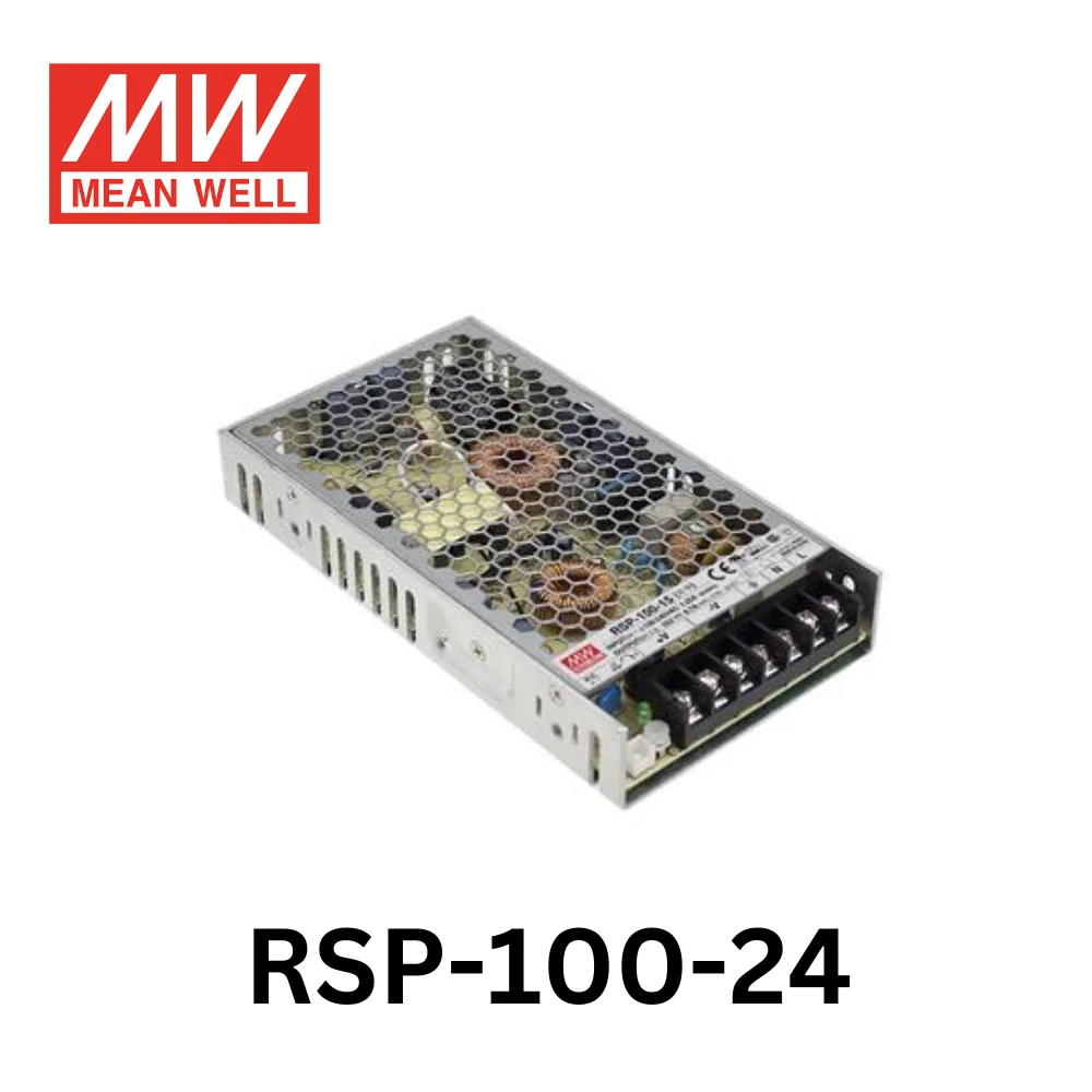 MEAN WELL RSP-100-24 AC to DC Switching Enclosed Power Supply with PFC Function, Single Output, 24 Volt, 4.2 Amp, 100.8 Watt