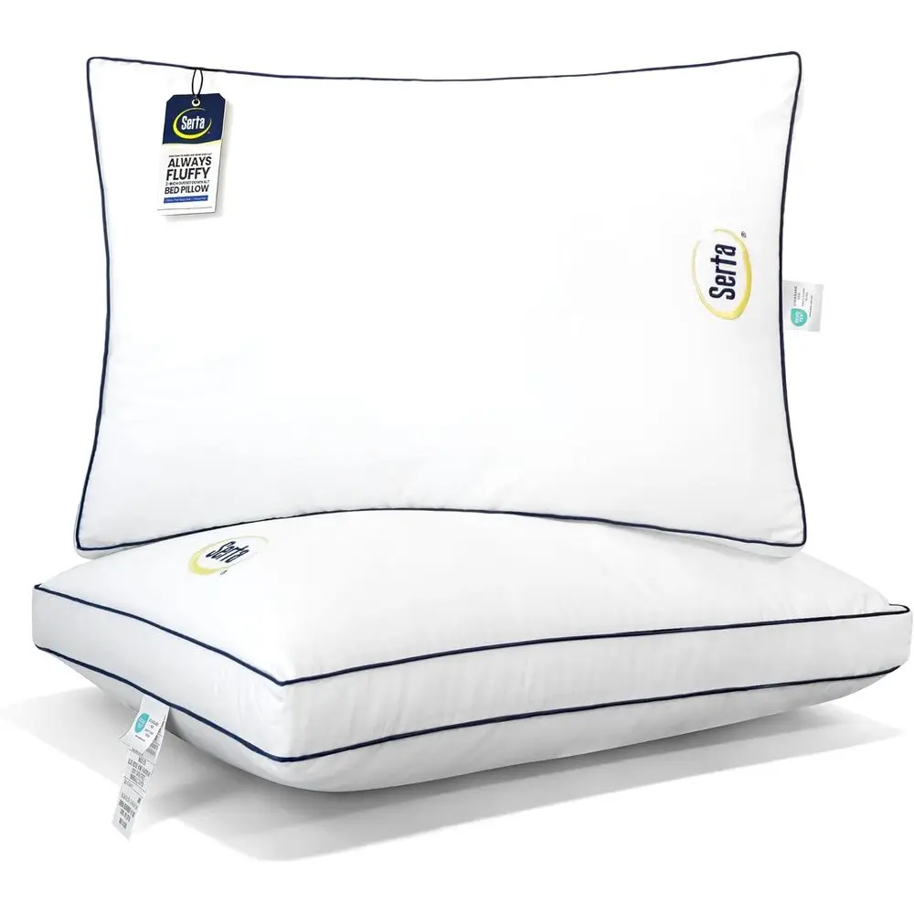 

Queen Size Cotton Pillows Set of 2, 400 Thread Count, Medium Soft, Suitable for Back or Side Sleepers, 18 x 26