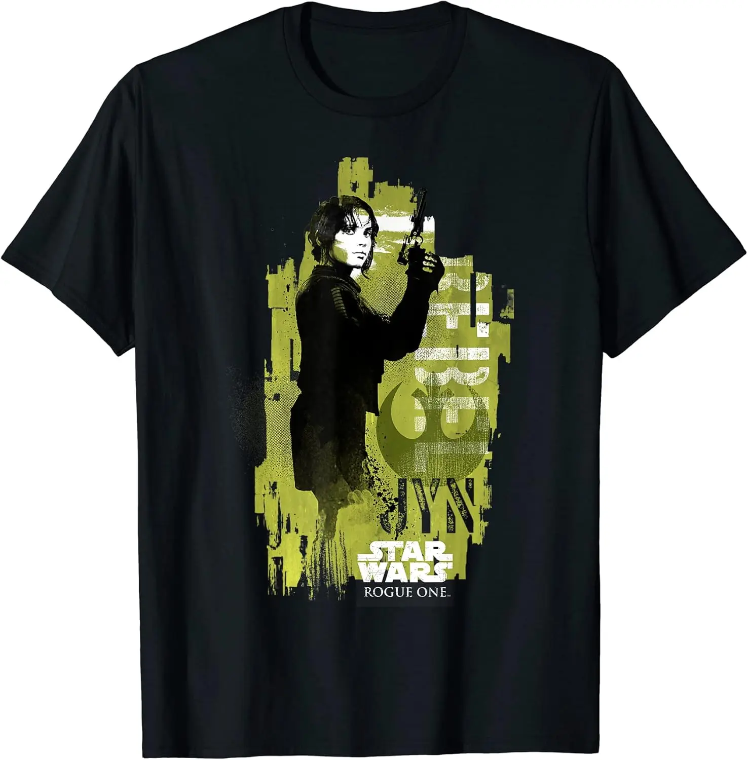 T-shirt Jyn Erso Grunge Profile pour hommes et femmes, motif personnalisé gratuit, design avancé, tissu confortable, non rétractable