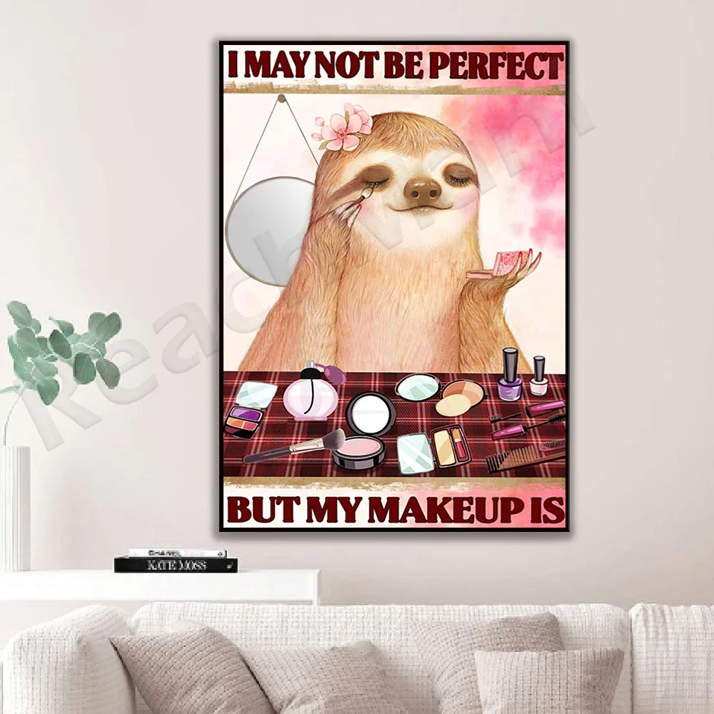 Affiche sloth / Sloth Make Up Poster / Sloth Wall Art / Cadeau pour make up artist/home decor 2020