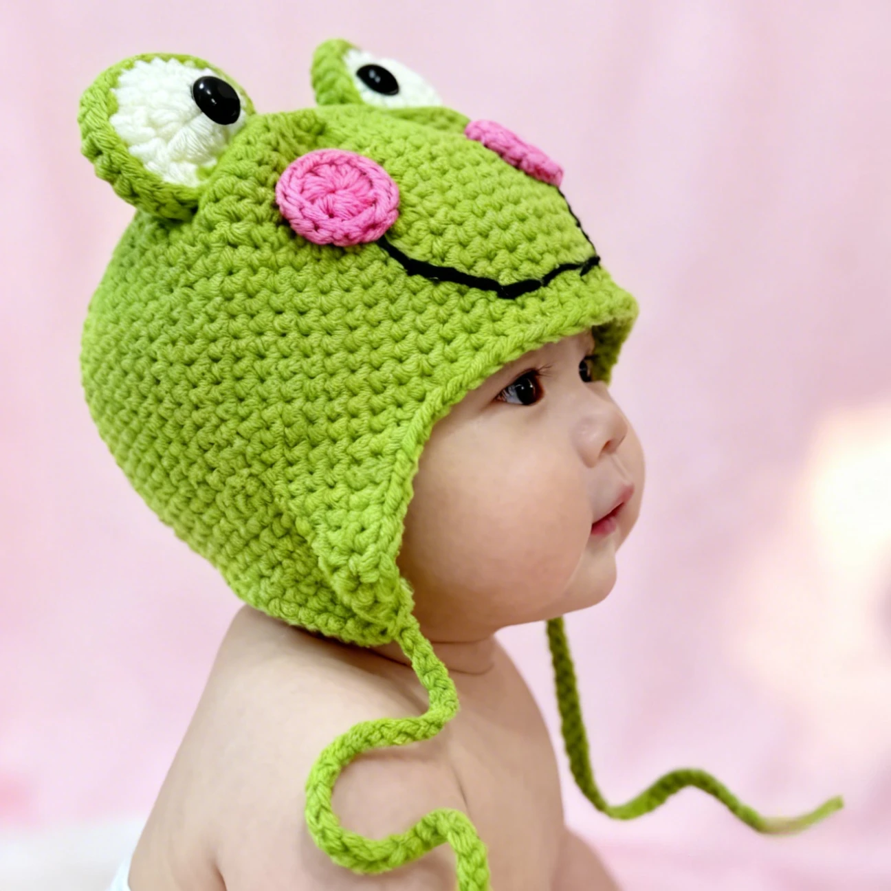 لينة اليدوية الكروشيه الطفل الضفدع قبعة الوليد التصوير الدعائم لطيف محبوك الحيوان بونيه الرضع صبي فتاة صورة تبادل لاطلاق النار زي