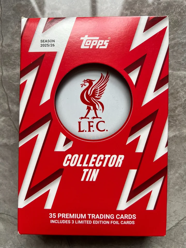 Topps 2025-26 Liverpool Collector Tin Cards 35 per Box
