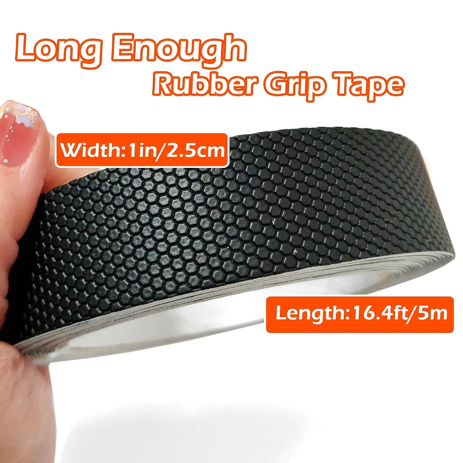 Black Rubber Anti-Slip Tape, Waterproof, Wear-Resistant, Anti-Drop, Non-Slip Sticker, Used for Stairs, Kitchens, and Bathrooms