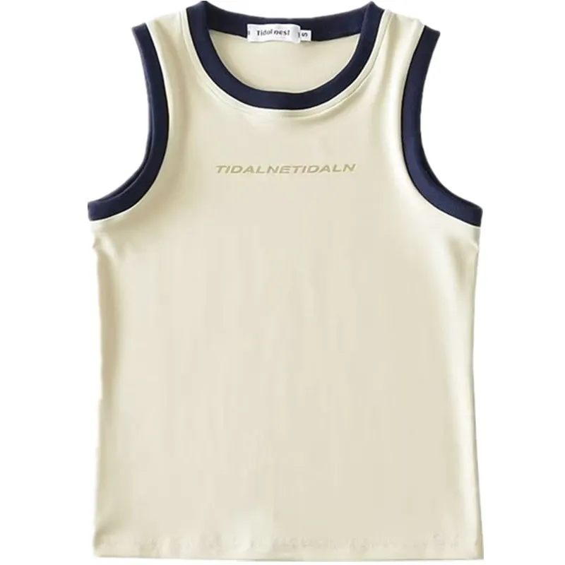 

Summer New Sle Youth Women's Faion Svel round Ne Vest T-irt 4 Colors Street Sle ort Length Slim Fit Base Layer