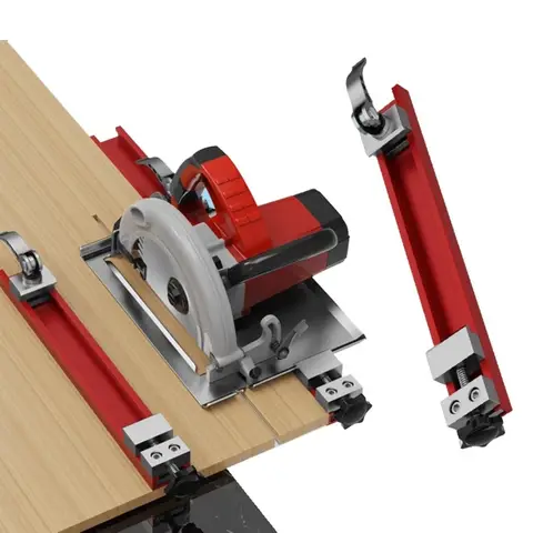 Aluminum Alloy Circular Saw Guide Rail Precision Adjustable Cutting Machine Base Guide 2-Way Positioning Clamp for Woodworking