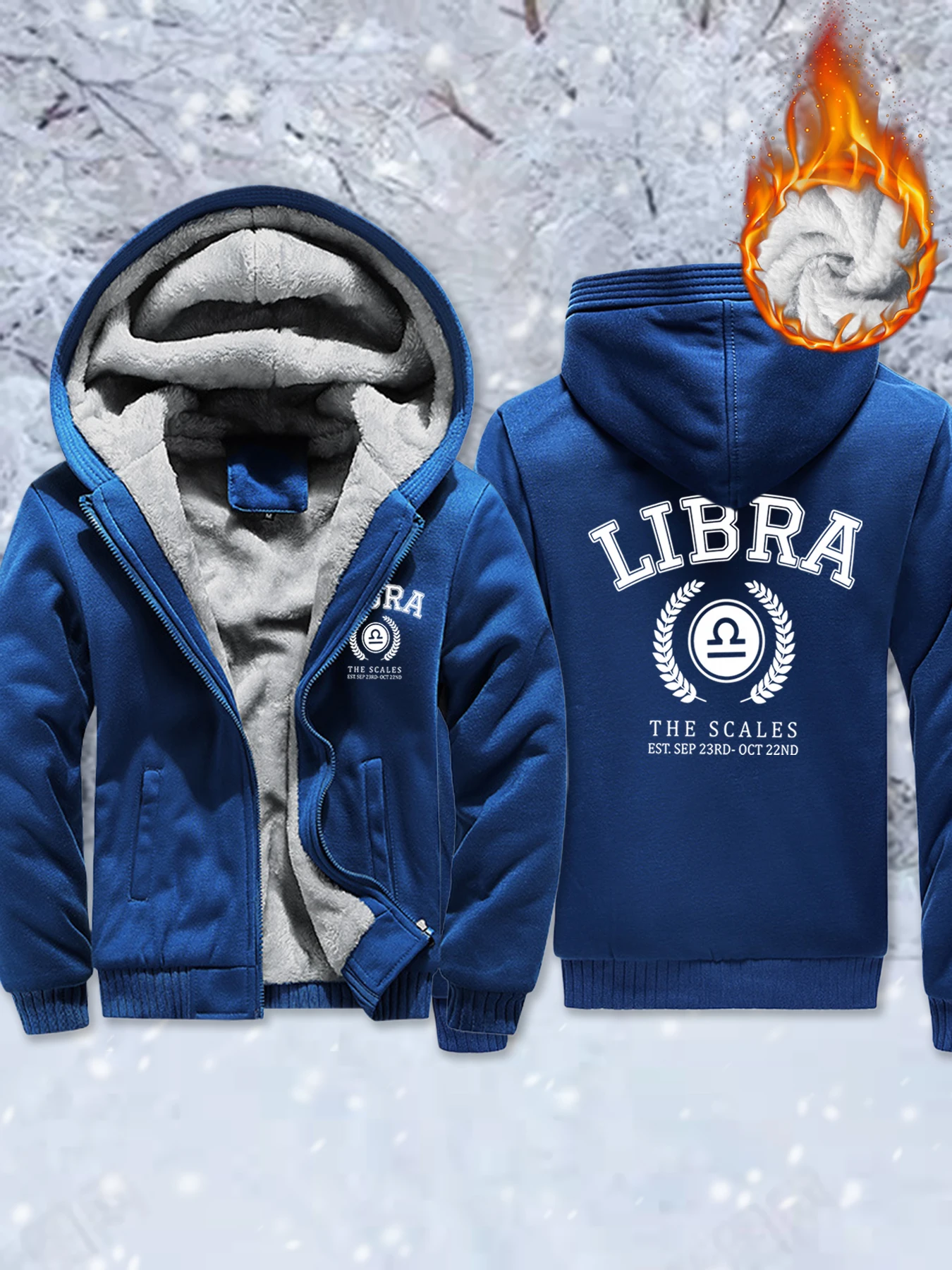 

Мужские флисовые куртки на молнии с принтом Libra The Scales, мягкая удобная верхняя одежда, зимние утепленные топы, теплая базовая модная уличная толстовка