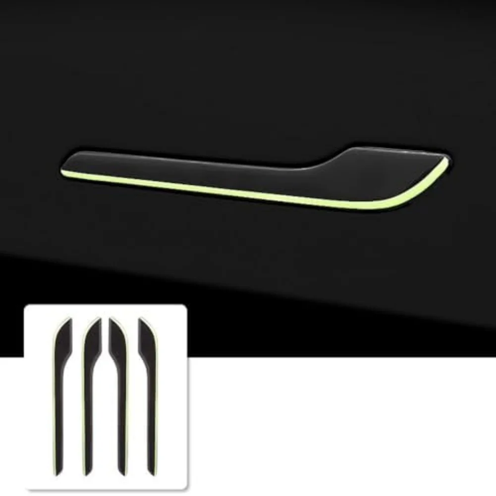 For Tesla For Model Y For Model 3 Door Handle Glow Stickers Luminous Plastic Trim for Enhanced Night Visibility