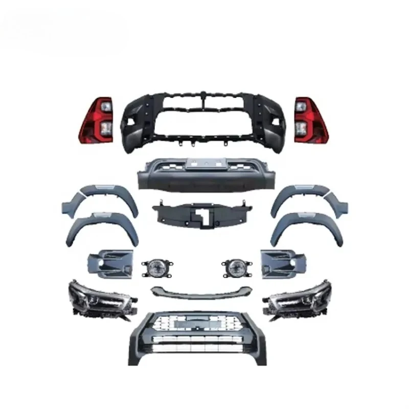 Front Bumper Kit for Toyota Hilux 2016-2021 - OEM Fit, Direct Installation, Heavy-Duty Auto Body Part for Auto Repair Shops