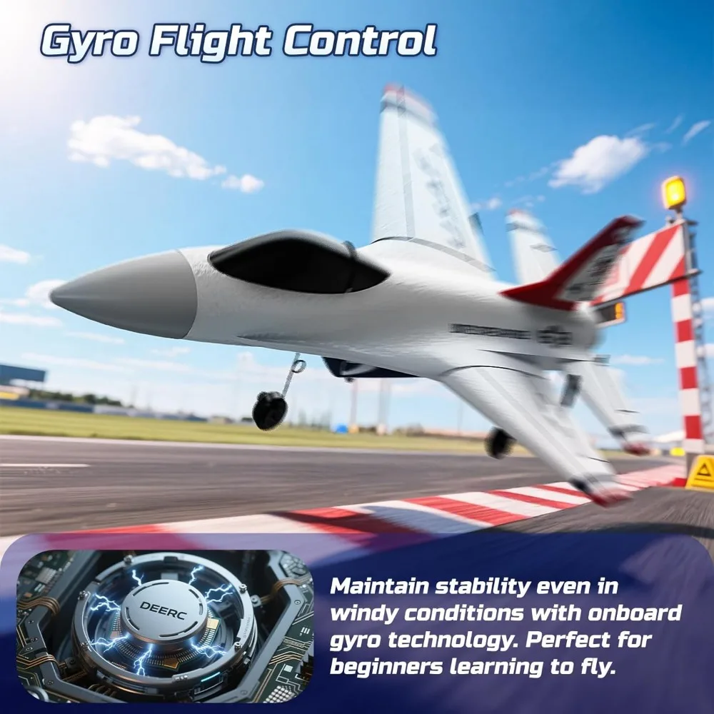 Aereo RC F16 Thunderbirds 3CH, giroscopio a 6 assi da 2,4 GHz, giocattolo per aereo aliante pronto per volare