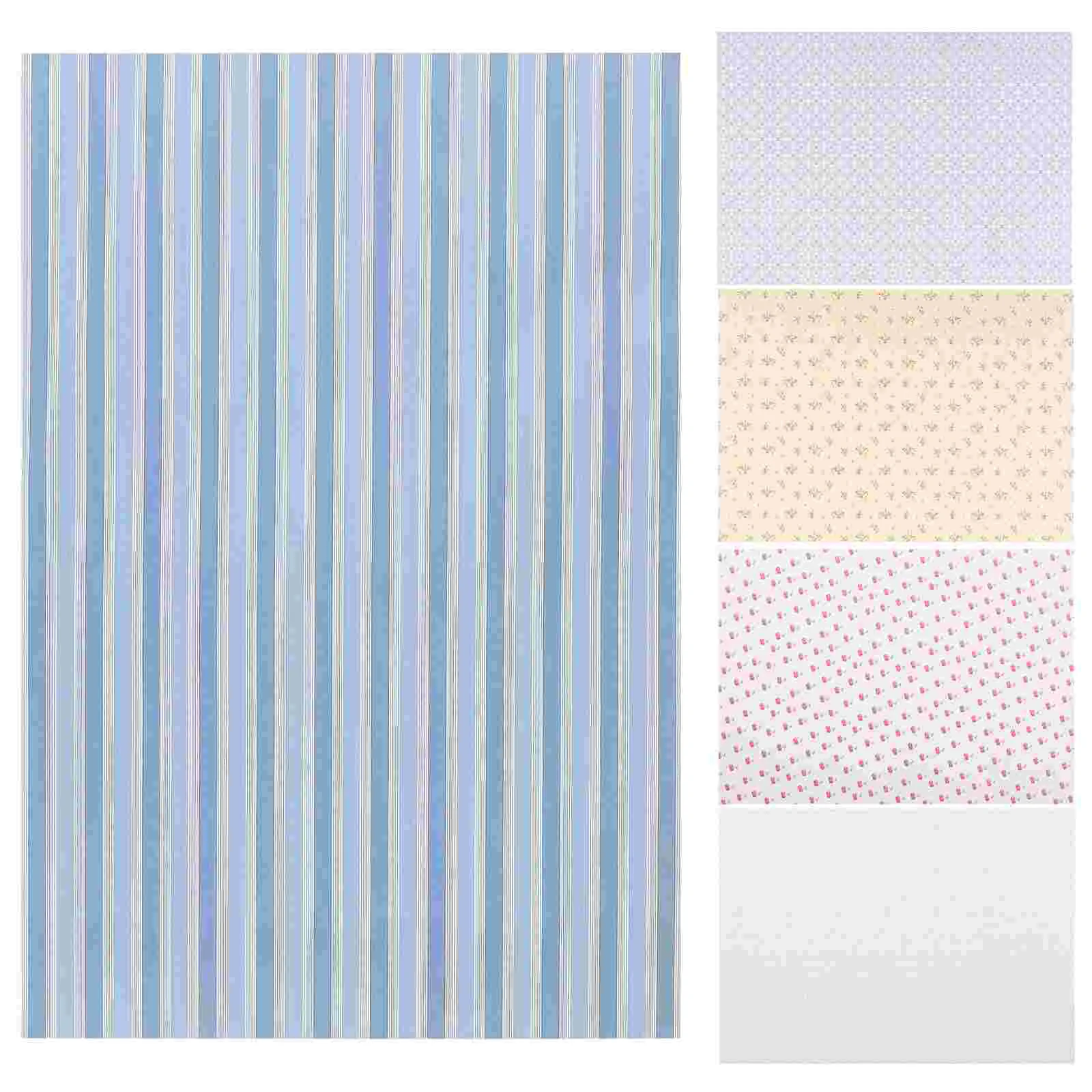 

5 Sheets House Wallpaper Mini Decor Accessories Sticker Peel and Wallpapers Baby Dolls