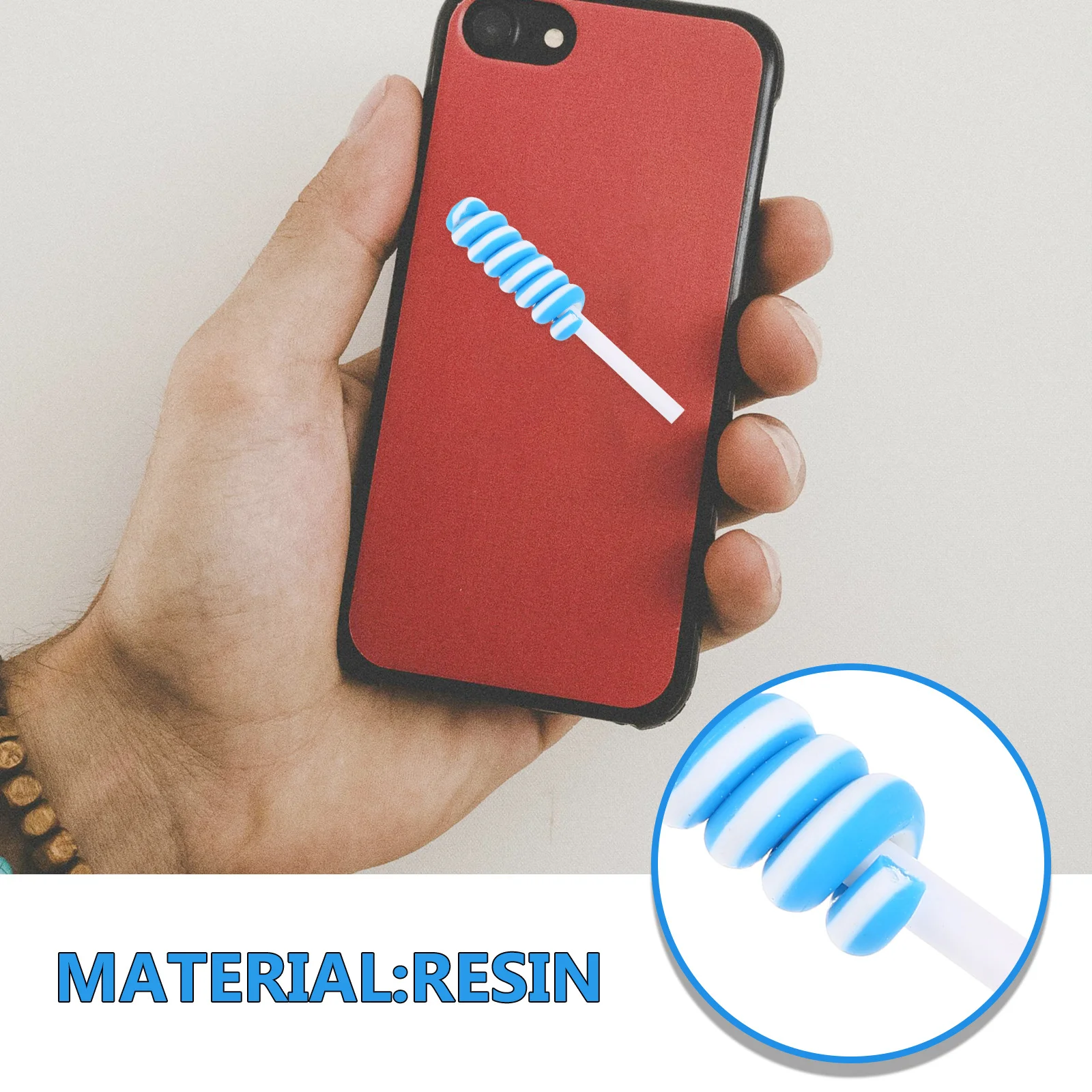 วัสดุทำเคสโทรศัพท์รูปอมยิ้ม 20 ชิ้น ใช้ตกแต่งกล่องดินสอ ทนทาน น้ำหนักเบา สีฟ้าทะเลสาบ