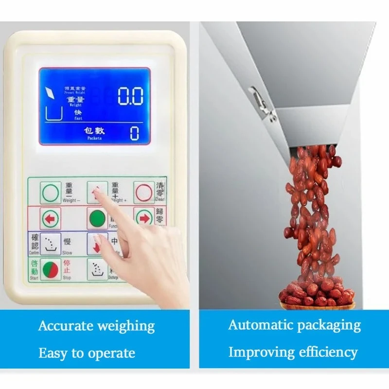 10-999g Automatic Packing Machine Granular Powder Weighing Racking Machine Bag Installed Filling Machine