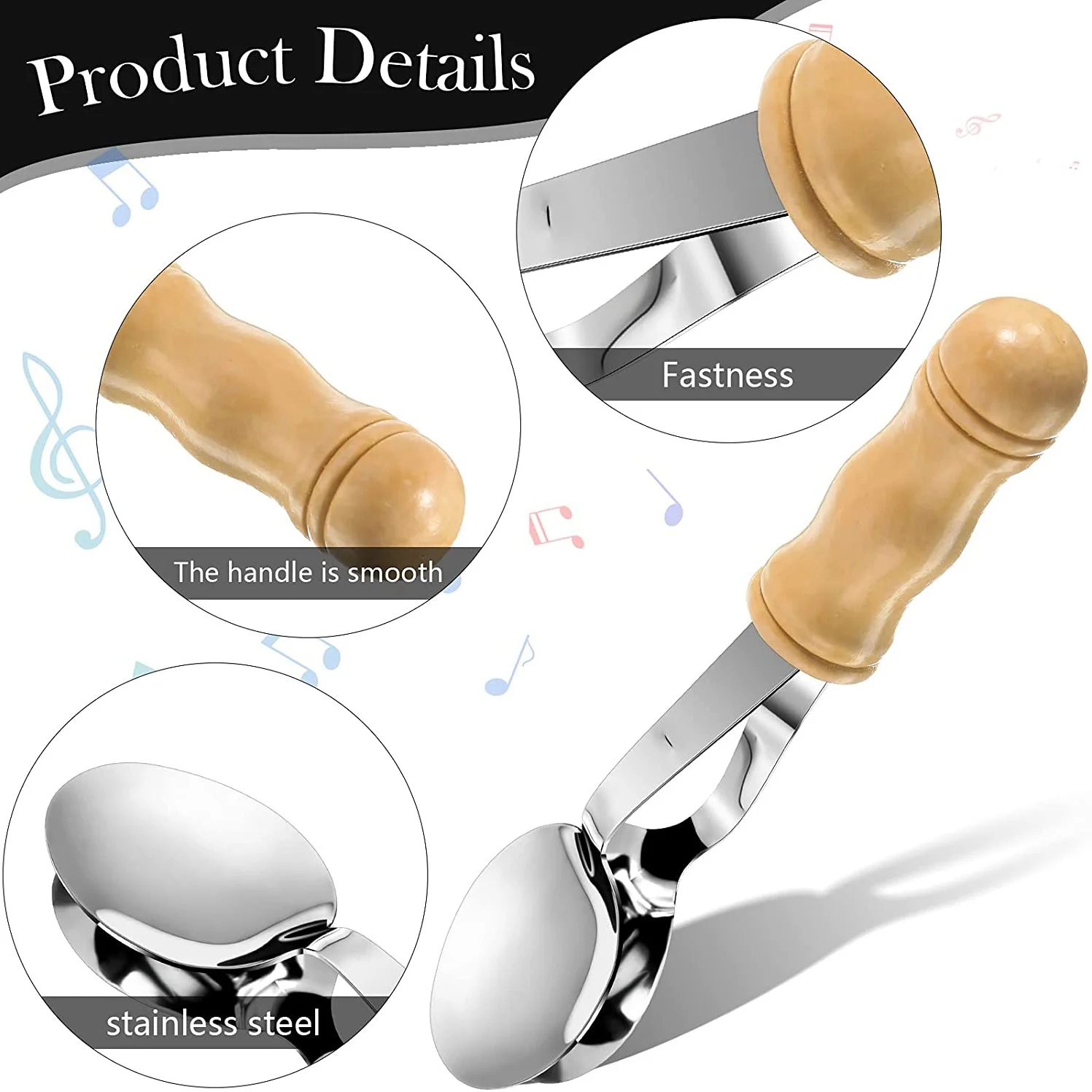 أداة ملاعق موسيقية بمقبض خشبي ، أداة قرع إيرليكية