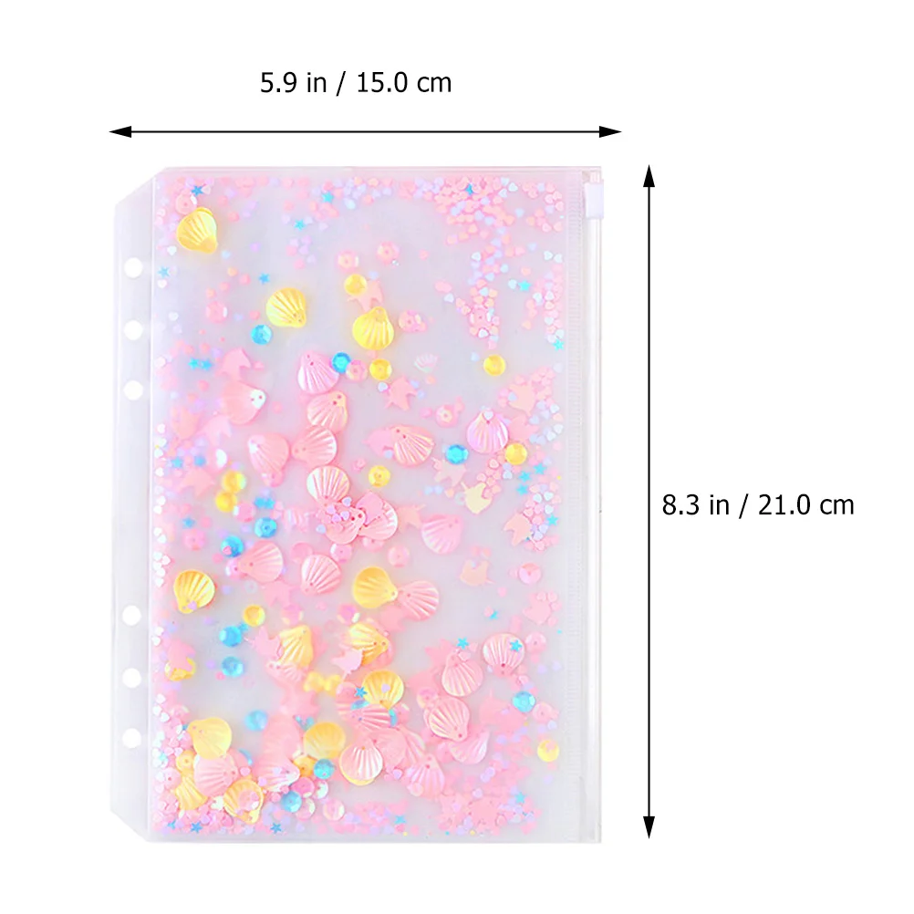 

1 комплект, размер A6, карманы на молнии, быстрая крышка для песка, металлическая кнопка-защелка для домашнего офиса, школы, путешествий, водонепроницаемые сумки из ПВХ для хранения