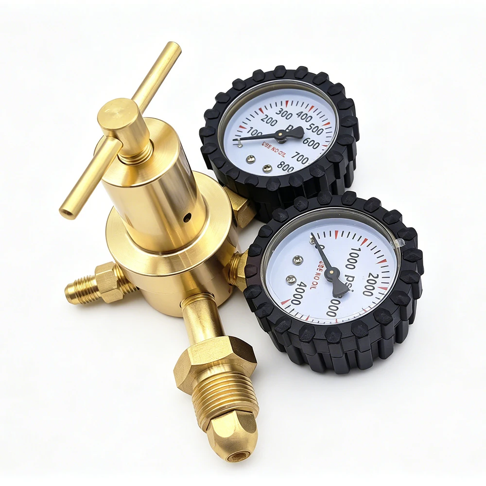 High-Quality Brass G5/8 CGA580 Nitrogen Regulator Heavy-Duty Nitrogen Pressure Reducer 800psi N2 Pressure Reducing Valve