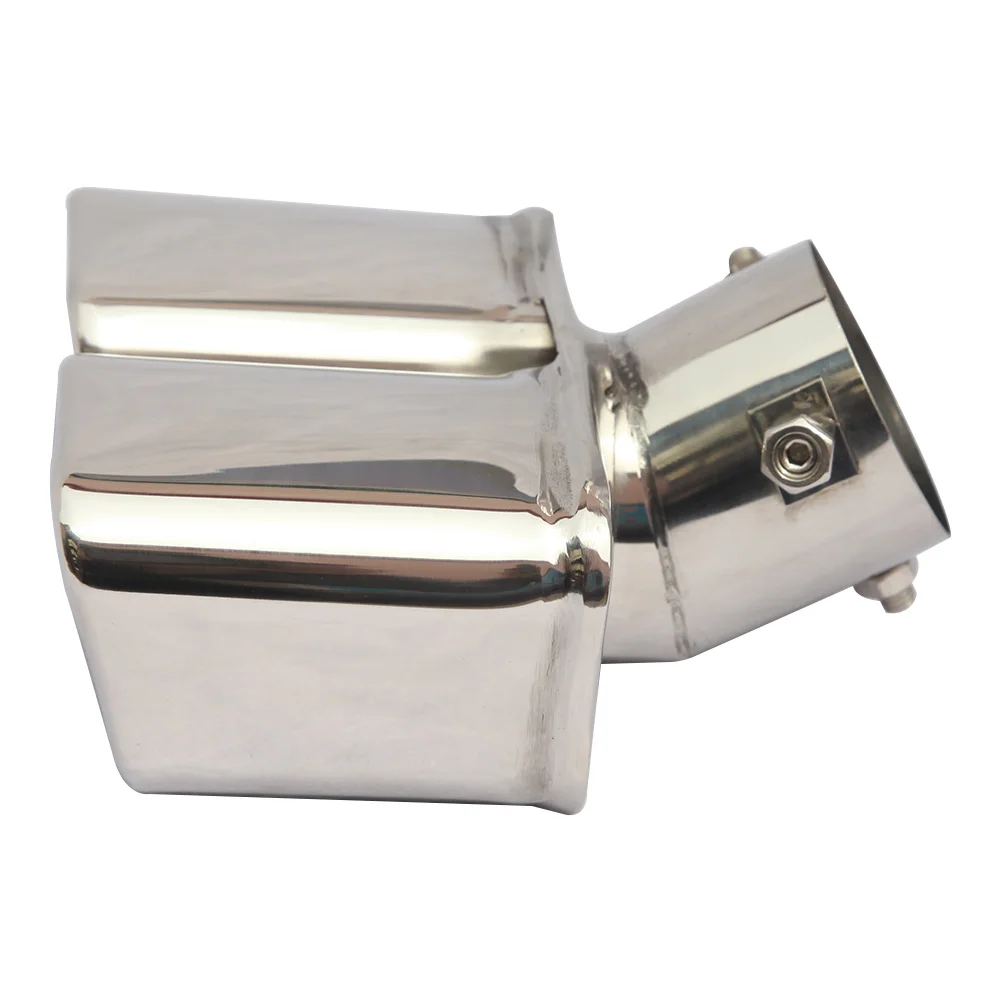 63/76MM Automobile Car Tail End Trim Pipe Exhaust Single/Double Stainless Steel Muffler Automobiles Tail Rear Round Exhaust Pipe