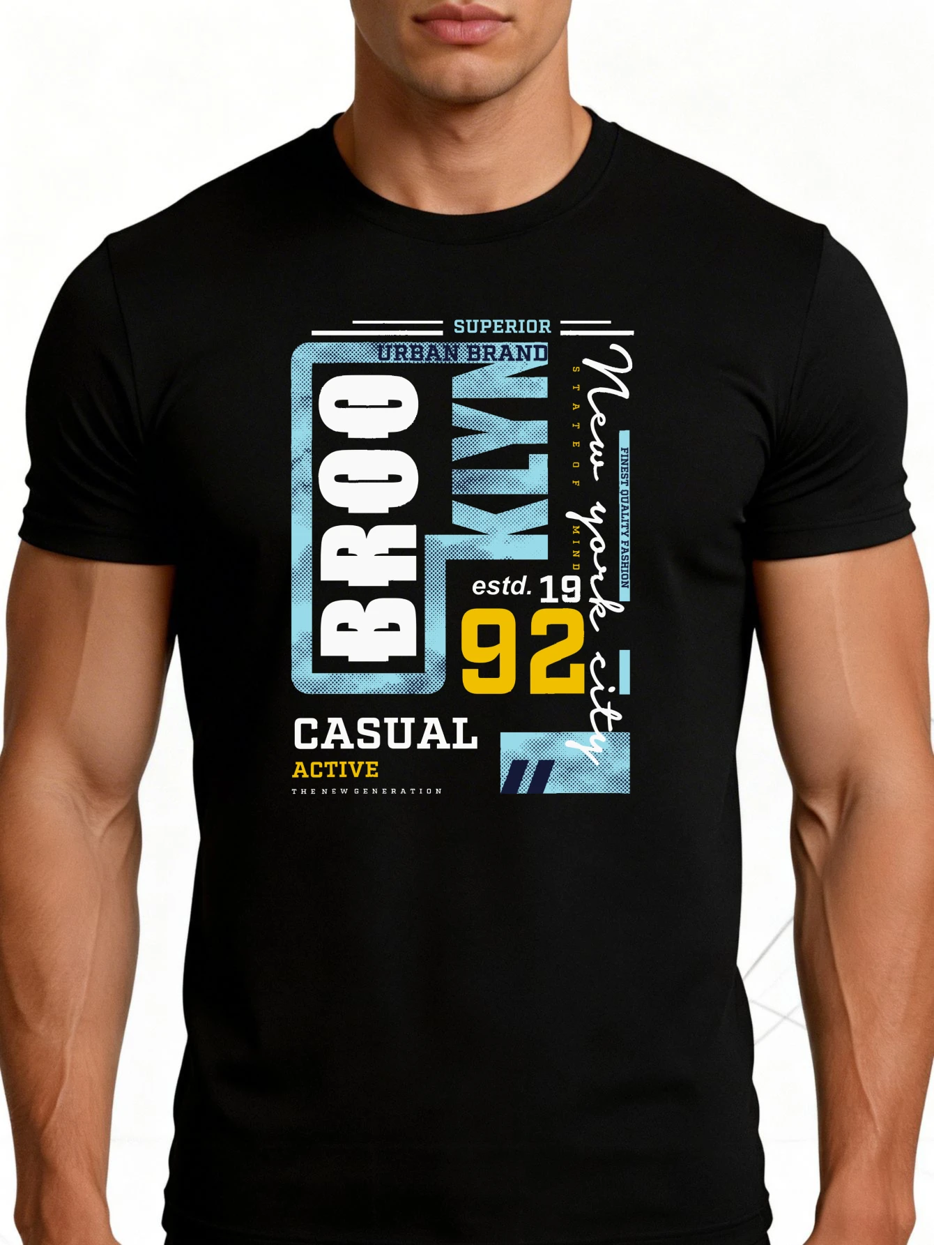 Casual Urban Style Men's T-Shirt Brooklyn 92 Formation Casual Sports New York Streetwear Summer Wear Gift for Him