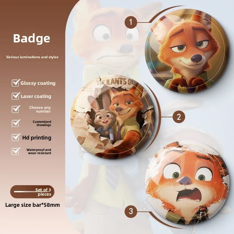 

Товары Disney Zootopia Judy Hopps, аниме, милый лазерный значок, креативный студенческий рюкзак, украшение, кулон, брошь, подарок