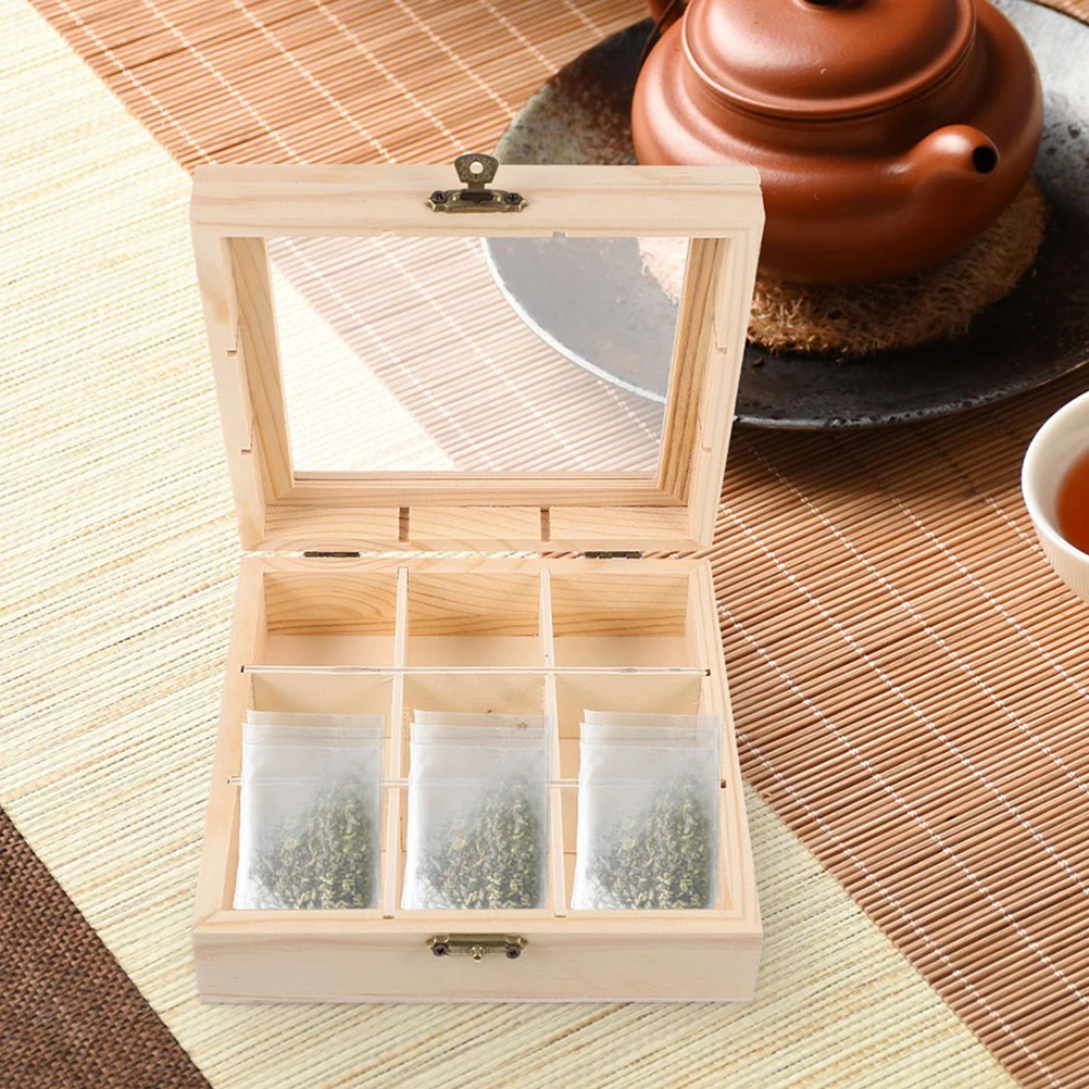 

2pcs Wooden Bag Organizer Coffee Storage Box Compartments Material For Tea Bags Coffee Bags Desktop Travel Use Small