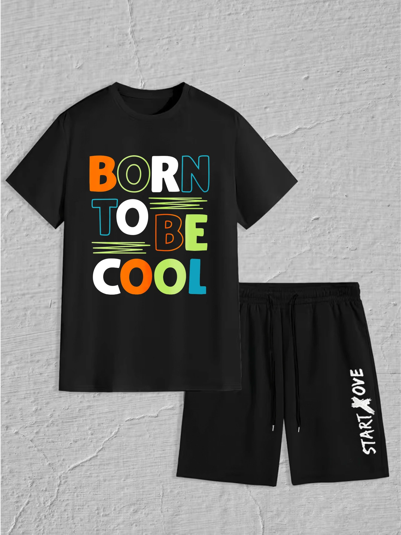 men's set 2025 Summer Graphic sports men's set men's suits crewneck Printed Suit for man new men's sets