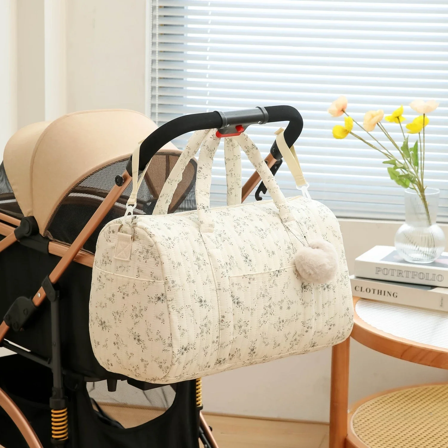 Floral Mommy Bag Large Capacity Baby Diaper Bag Maternity Pack Travel Handbag Storage Women Shoulder Bags Baby Items Organizer