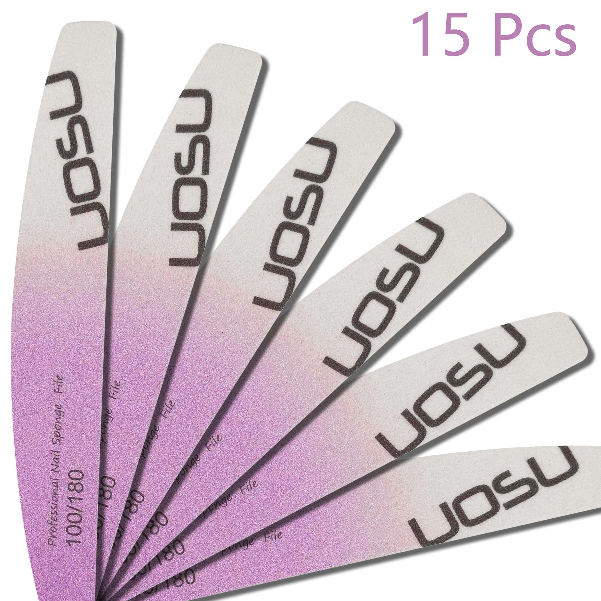 

15 Pcs Gradient Ramp Fanshaped Sponge Nail File For Manicure Nail Care Tools 100/180 Grit Professional Sandpaper Cuticle Remove