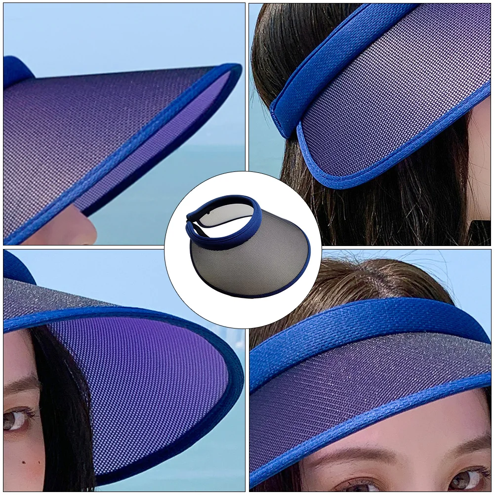 

1pc Summer Visor Cap Large Brim Sun Uv Protection Outdoor Sport Wide Brim Beach Travel Hat Windproof Design Fashionable