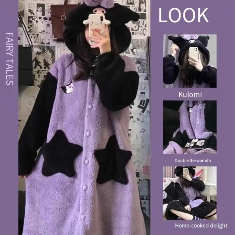 

Женские милые теплые пушистые пижамные комплекты – домашняя одежда с капюшоном и звездным пэчворком для женщин, уютная повседневная одежда для отдыха, расслабляющий наряд для сна