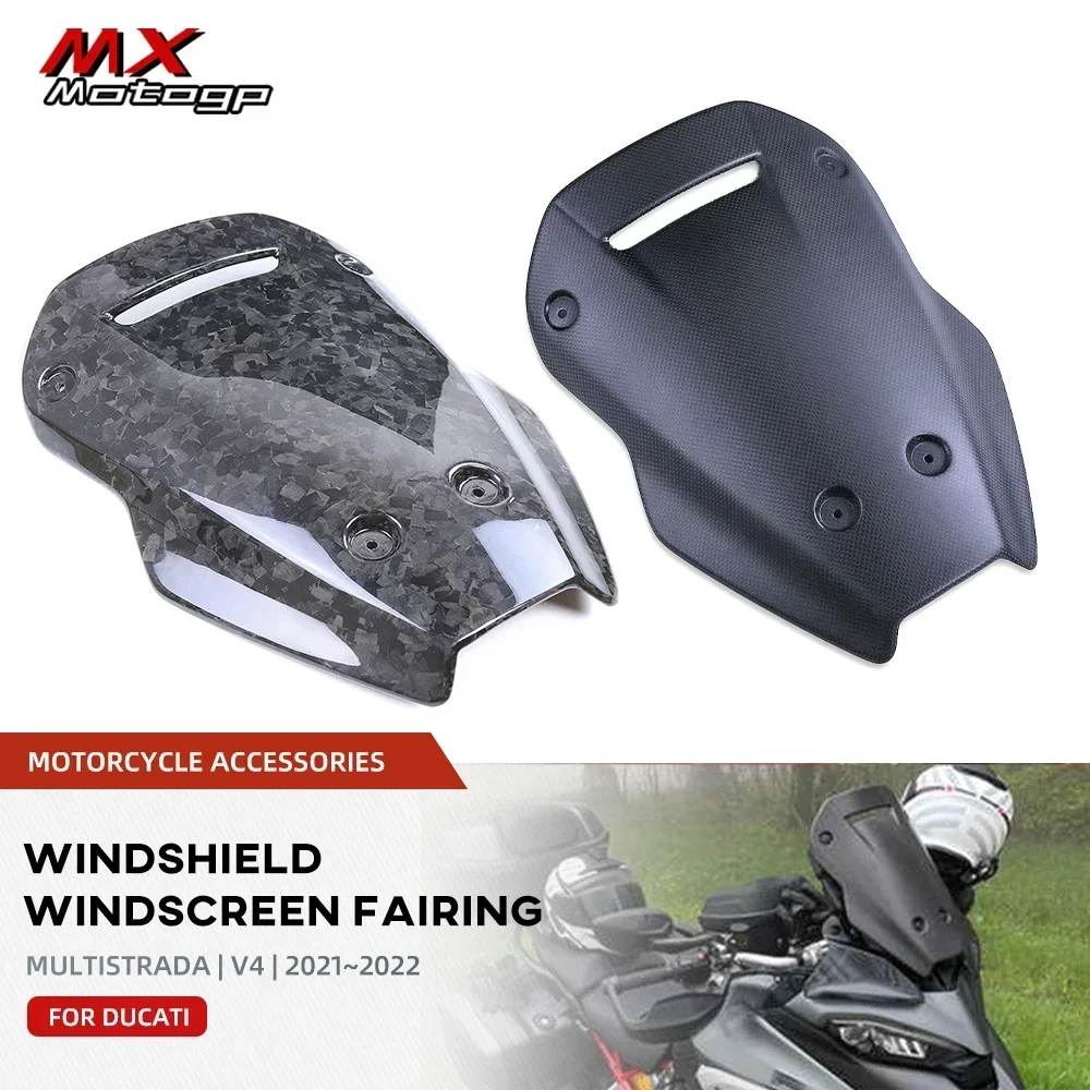 

MTS V4 2021 2022 Carbon Fiber Windshield Windscreen For DUCATI Multistrada V4 Motorcycle Accessories Wind Deflectors Fairing Kit