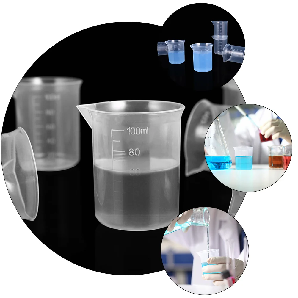 

10Pcs Plastic Measuring Cups Transparent Scale Measuring Cups Graduated Liquid Measure Tools for Kitchen Laboratory