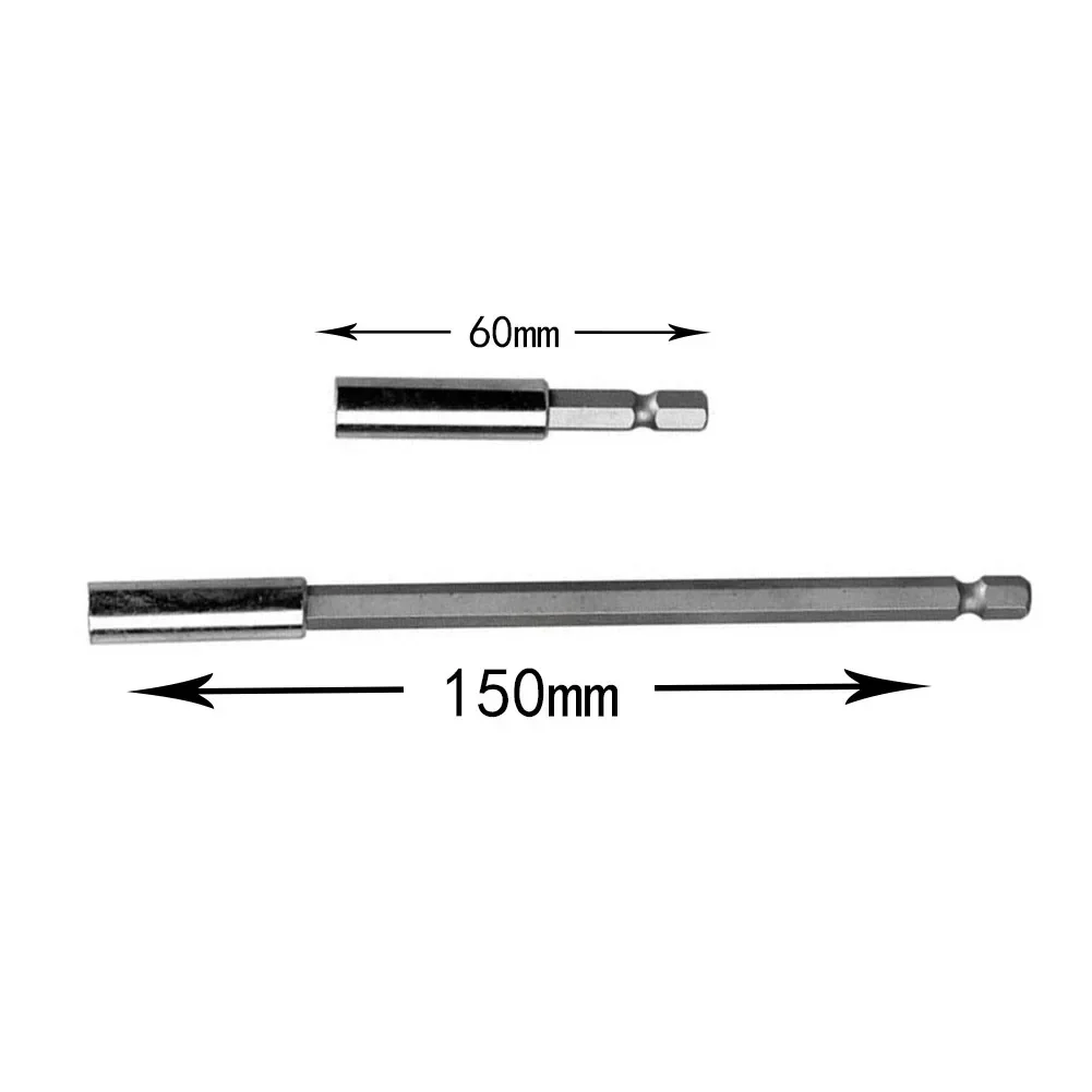 2Pcs 1/4นิ้ว Hex Shank ไขควงไขควงแม่เหล็กผู้ถือปรับขยาย60มม.150มม.