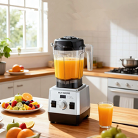 BlitzHome BH-207C Professional 1600W Countertop Blender 3 Programs Smoothie & Ice Crushing Blender 6-Leaf Blade with 2L Jar