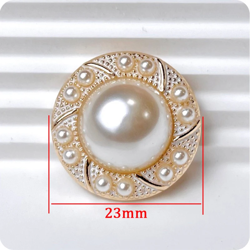 10 Stück Metallknöpfe zum Nähen, modische Kleidung, DIY-Handwerk, Pullover, eingelegte Perle, dekorative Rundheit, hochwertiges Knopfzubehör – Detail 8