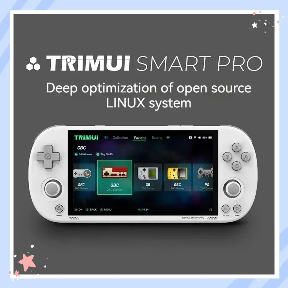 Trimui Smart Pro 5 inch Wireless Handheld Ips HD Screen  Gaming Console Retro Arcade 26+ Built-in Emulator Game Holiday Gift