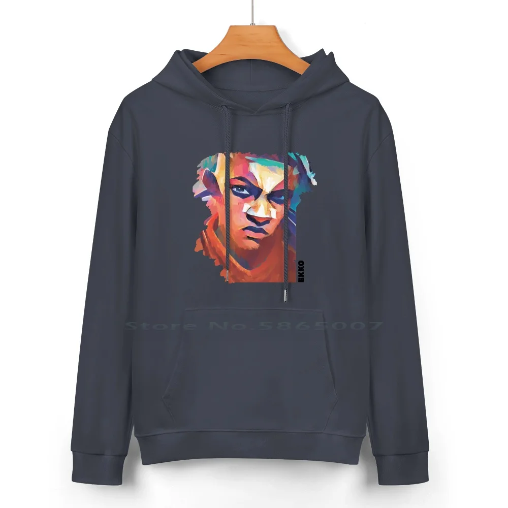 Arcane Ekko Pure Cotton Hoodie Sweater 24 Colors Arcane Legends Arcane League Arcane Zaun Piltover Role Playing Vander Blue And