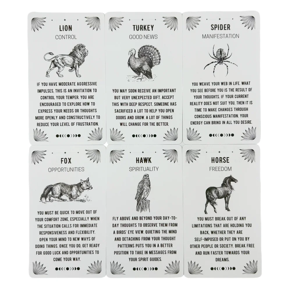 Spirit Animals Oracle Cards A 54 English Divination Tarot Edition Deck Borad Games