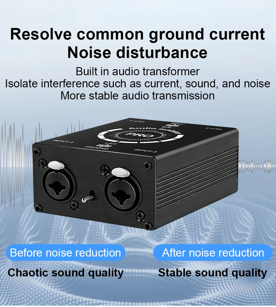 Gängiger Ground-Filter XLR Audio-Isolator zur Störungsunterdrückung von Strom und Geräuschen für Mixer und Mikrofone – Multifunktionaler Rauschisolator mit Messfunktion – Detail 2