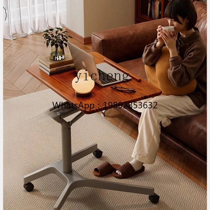 ZZ  solid wood lifting table household bedside mobile folding computer study table bedroom office writing
