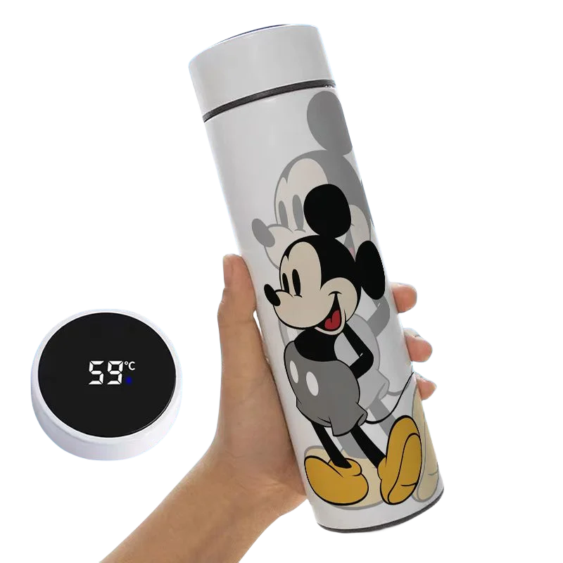 Mickey Minnie male and female couples new creative cartoon pattern intelligent temperature display stainless steel thermos cup