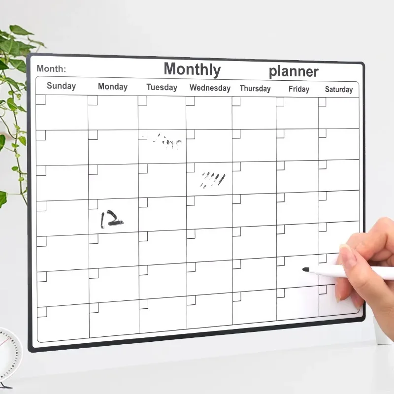 2025 Self Adhesive Monthly Weekly Planner Calendar Erasable Whiteboard Study Schedules Sticker Office Home Student Stationary