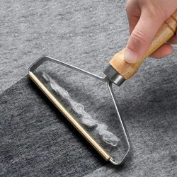 Portable Lint Remover Wooden Handle Brush Scraper Cleaning Tools for Animals Carpet Wool Coat Fuzz Fabric Pellet Manual Shaver