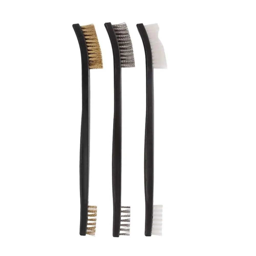 Double Head Wire Brush Set Light Scrubbing Anti-Rust Double Head Wire Brush Metal Rust Cleaning Polishing Steel Wire Brushes