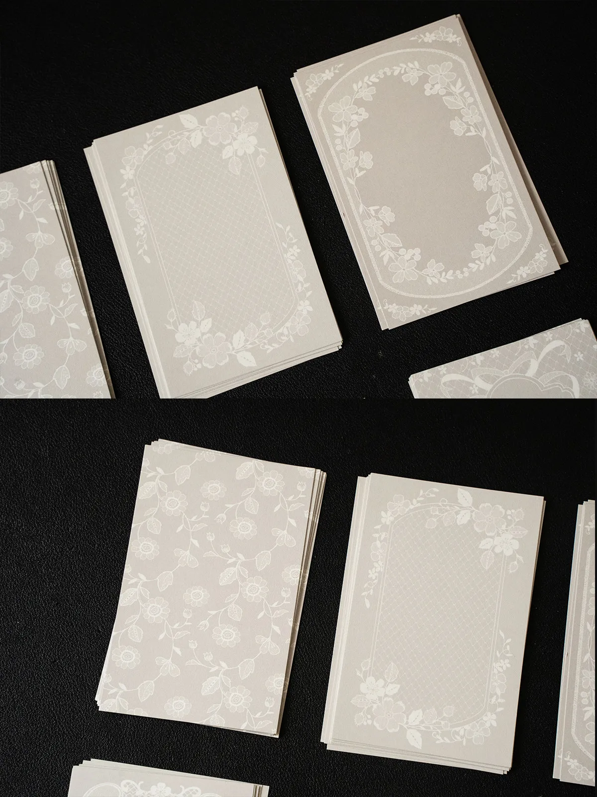 60 Sheets Vintage Aesthetic M5 Binder Refill Paper (6 Designs x 10) Planner Pre-punched Insert Lace Theme Journal Pages