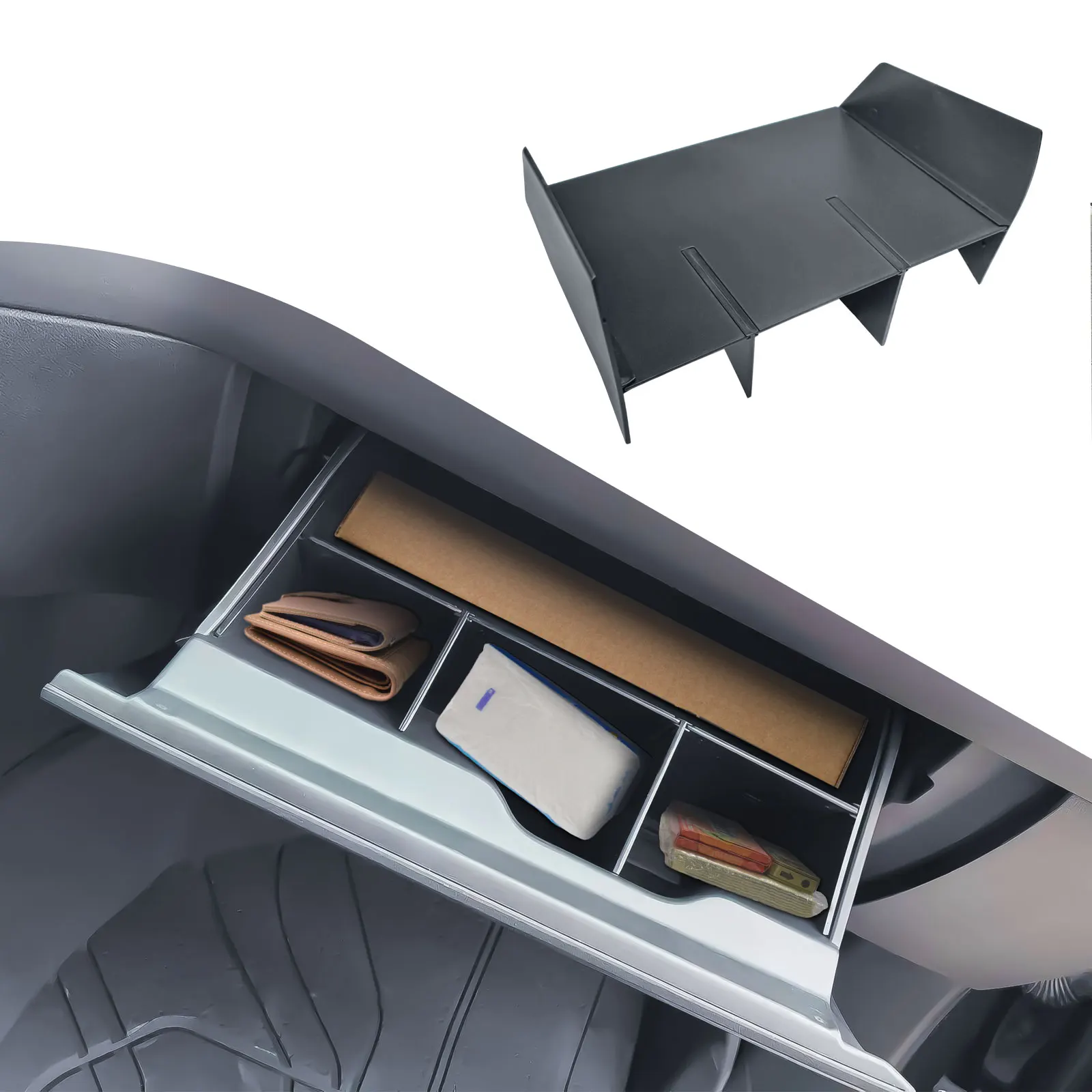 

Glove Box Dividers Organizer For 2022-2023 2024 2025 Silverado/Sierra 1500,2024 2025 Chevy Silverado/GMC Sierra 2500HD 3500H Box