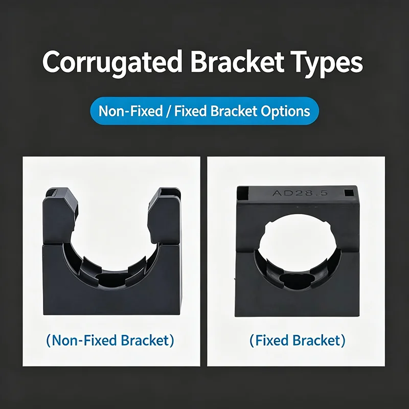 PA66 Nylon Corrugated Tube Mounting Bracket Cover Flexible Cable Conduit Fixing Clamp Holder For AD Series Cable Hose